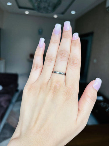 925 Silver oxidise Band Ring